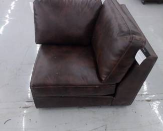 Macy's Brown Beyond Leather Cuddler Corner Chair