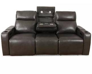 Greymel 84 Inch Zero Gravity Leather Sofa with Power Headrests, Retail: $2579