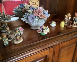 Hummels and royal Daulton flower baskets