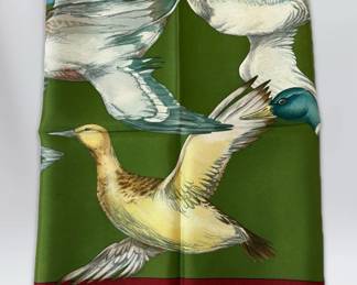  001 AUTHENTIC Hermes Sauvagine en Vol Silk Scarf 