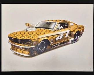 Death NYC Signed Numbered Print, Dated  Stamped w COA  Louis Vuitton, Sports Car