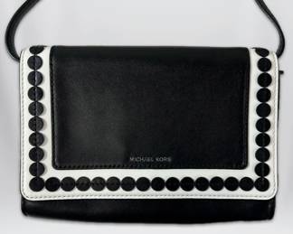 AUTHENTIC Michael Kors Analise Black White Shoulder Bag