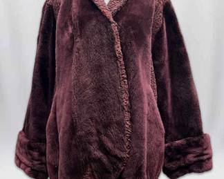 Christian Dior Maroon Fur Coat by Victor Furs