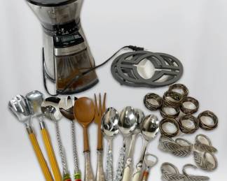 Cuisinart Conical Burr Coffee Grinder, Salad Servers, Trivets, Napkin Rings