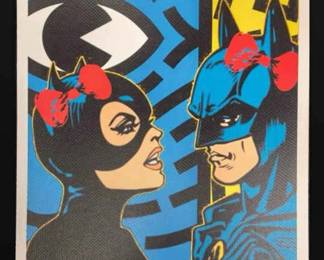 Death NYC Signed Numbered Print, Dated  Stamped w COA  Batman  Catwoman
