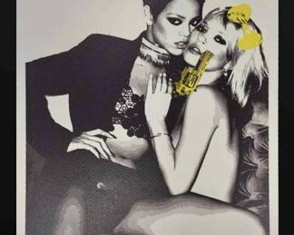 Death NYC Signed Numbered Print, Dated  Stamped w COA  Rhianna  Kate Moss