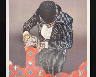 Death NYC Signed Numbered Print, Dated  Stamped w COA  Louis Vuitton Paint Spill