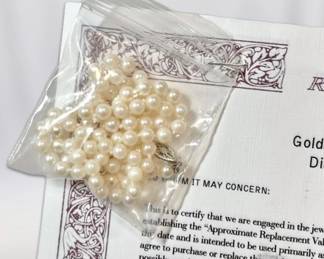 Cultured Pearl Strand With A 14k White Gold Clasp