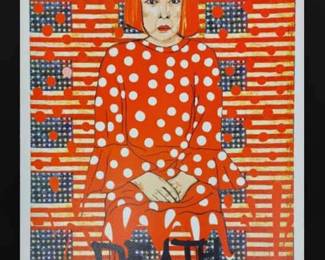 Death NYC Signed Numbered Print, Dated  Stamped w COA  Kusama  American Flag