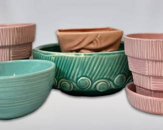 5 McCoy Ceramic Planters Bowls