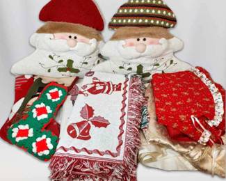 Christmas Pillows, Tree Skirts, Stockings, More Linens