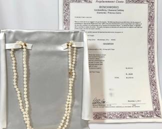  003 Cultured Pearl Strand w 14k Yellow Gold Clasp 