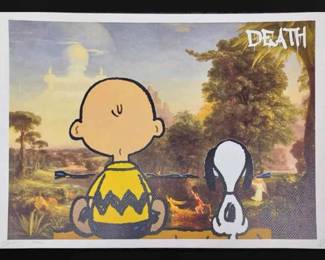 Death NYC Signed Numbered Print, Dated  Stamped w COA  Snoopy  Charlie Brown