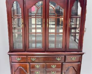 American Drew Cherry Wood 2 Piece China Cabinet