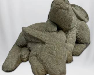 Cement Rabbit Garden Statue
