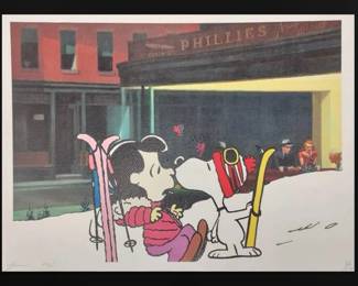 Death NYC Signed Numbered Print, Dated  Stamped w COA  Peanuts  Nighthawks