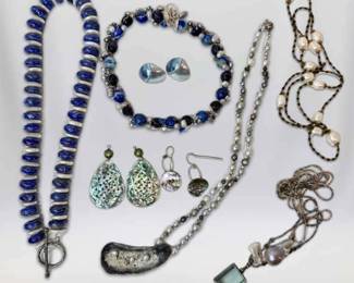 Cobalt Blue Pearlescent Costume Jewelry