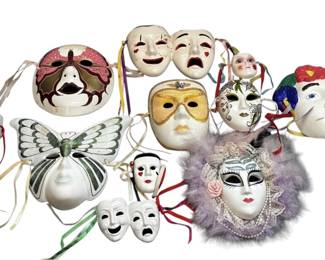Porcelain Ceramic Masks  Wall Plaques 