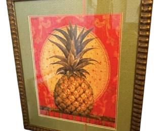 Framed Pamela Gladding Pineapple Print 