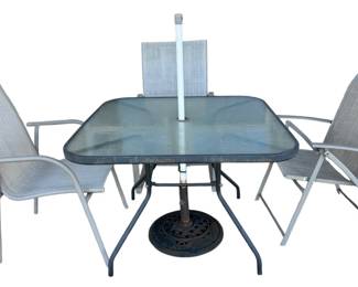 Glass Patio Table with Chairs 