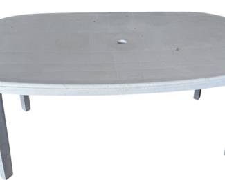 White Plastic Patio Table 