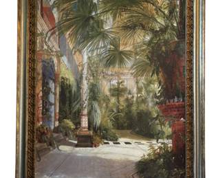 Large Courtyard Scene Framed Giclee 