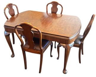 Queen Ann Style Dining Table Chairs 
