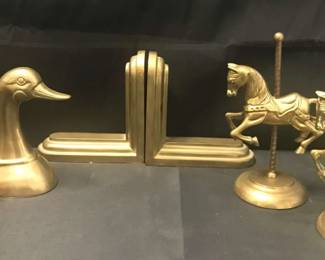 3 Sets of Brass Bookends