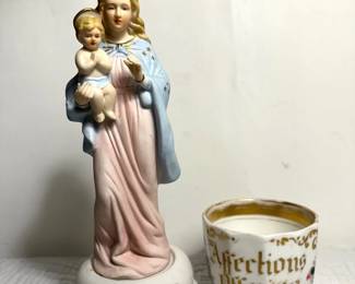 Vintage Ardco Madonna w Child & Affections Offering Cup