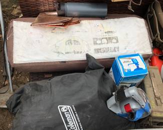 Camping stuff—including a 10 man tent and air mattress