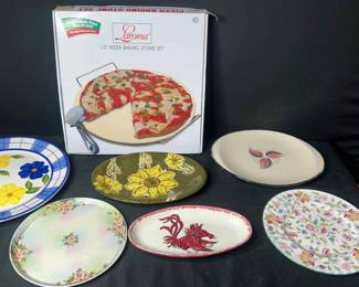 Pizza Baking Stone Set, Plates and Platters