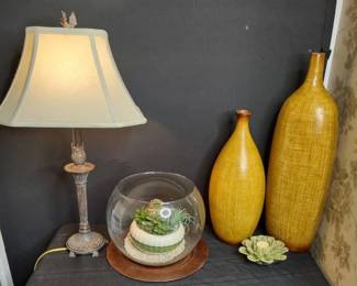 Lamp and Succulent Decor