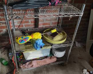 Chrome Wire Shelf on Wheels