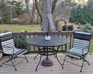 PATIO TABLE AND TWO CHAIRS $100