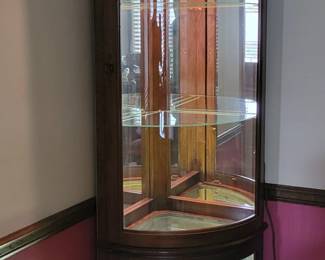 CORNER LIGHTED CURIO $100