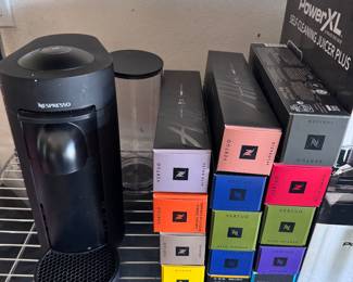 Nespresso with 14 boxes of cartridges 