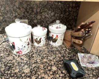 Kitchen canister and knife set