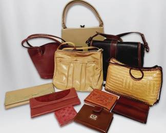 010 Vintage Leather Neutral Toned Purses Wallets