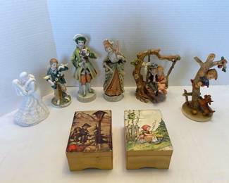 Hummel Figurine, Music Boxes, More Figurines Some Made in Occupied Japan