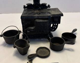 Vintage Miniature Cast Iron Stove