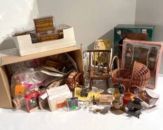 Vintage Miniature Dollhouse Furniture And Record