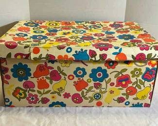 Vintage Mod Flower Power Cardboard Storage Box