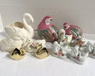 Ceramic Ducks, Swans, And Other Birds