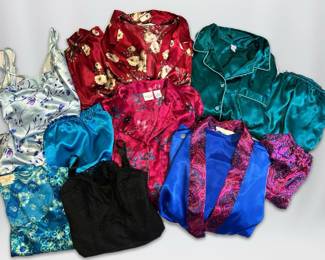 Vintage Colorful Silky Sleepwear Pink More Brands