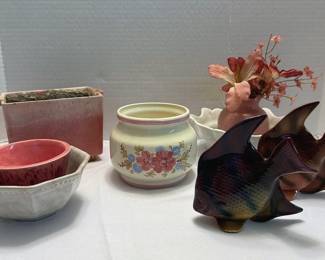 Pink White Pottery Haeger Planter More