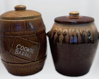 Vintage Kathy Kale Ranch House Brown Glazed Cookie Jars
