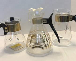 MCM Atomic Glass Coffee Carafes Pyrex, Maxwell House, More