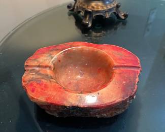 Red alabaster ash tray