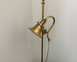 Antique brass library floor lamp