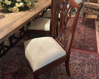 Set of 8 Maitland Smith mahogany Chippendale dining room chairs